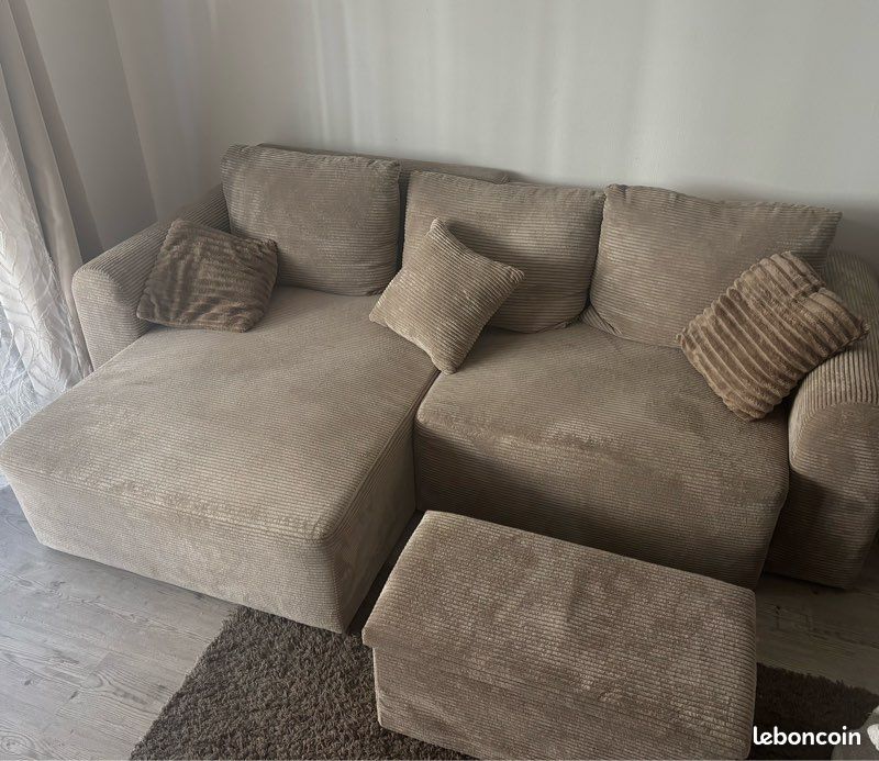 Canapé style bobochic + tabouret + coussins (image 1)