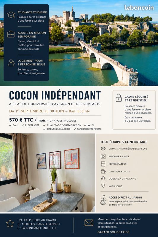 Appartement 2 pièces 30 m² · à Avignon · 30 m² · 570 €/mois