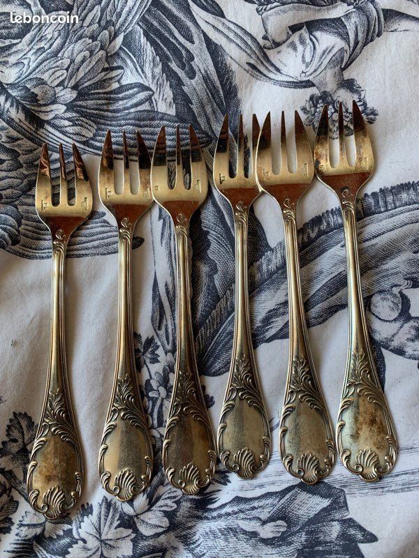 Christofle 12 fourchettes à huitre model marly en métal argenté | eBay