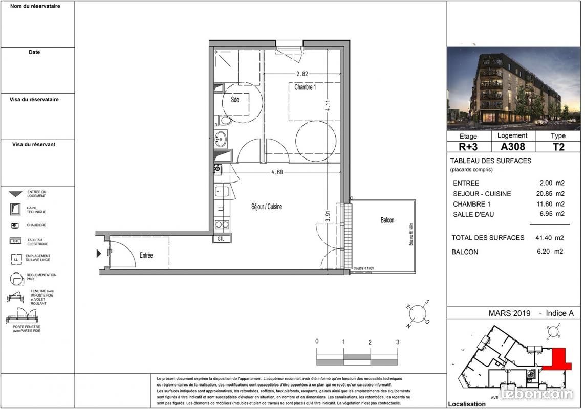 Appartement 2 pièces 41 m² - Cenon 33150 (image 2)
