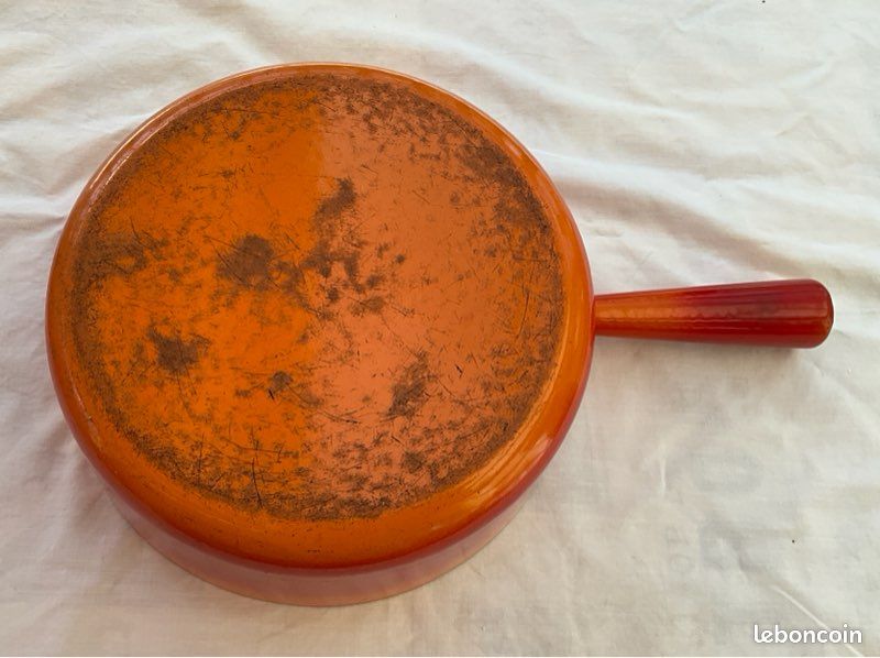 Poêlon/sauteuse vintage en acier emaillé orange volcanique, diamètre 26 cm (image 6)
