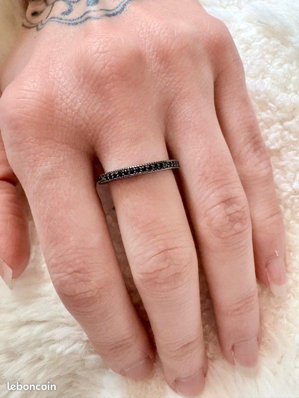 Bague/anneau T52 noir (image 5)
