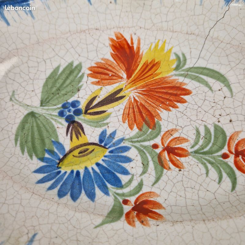 Dessous De Plat émaillé Vintage - Motif Floral - 20 Cm
