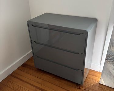 Commode Gris Laqué Baudou - 4 Tiroirs - 95x50x85 Cm - Occasion