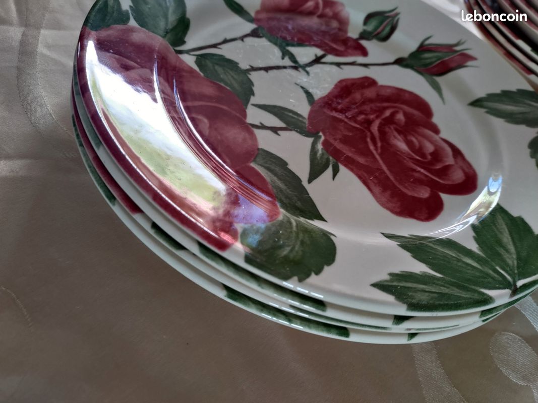Assiette à Gâteau / Bol à Punch Peint à La Main - Rose, Noir Et Blanc - Made In USA