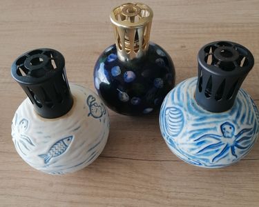Lampe Berger Vintage - Décor Faon Forêt - France 1970 - À Restaurer