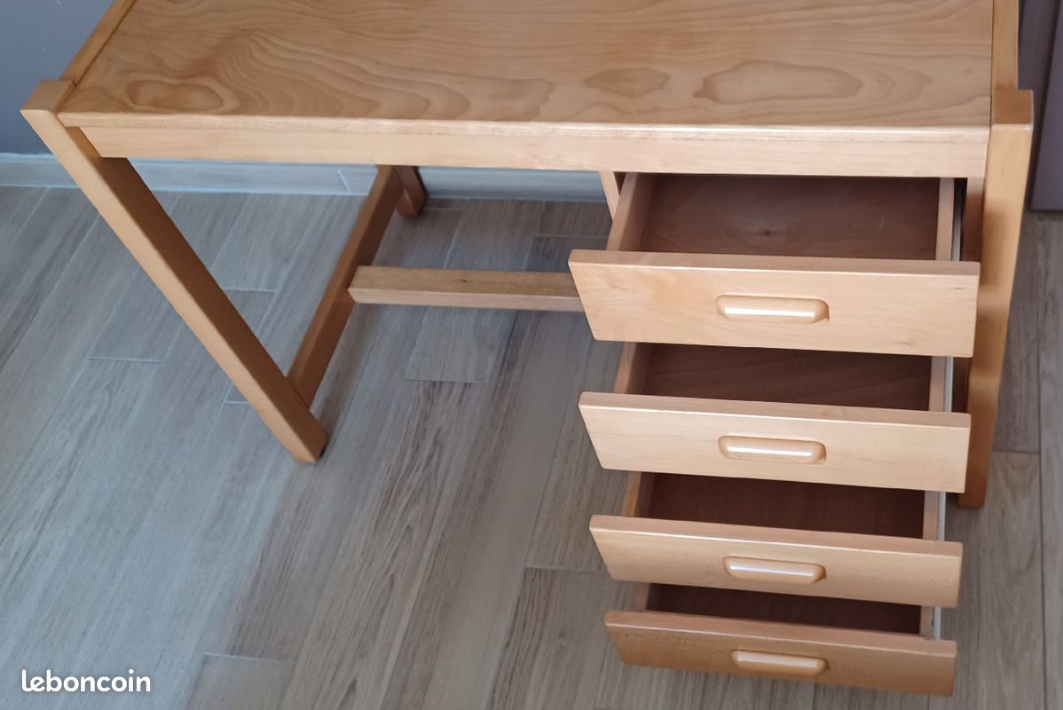 Bureau bois 4 tiroirs (image 5)