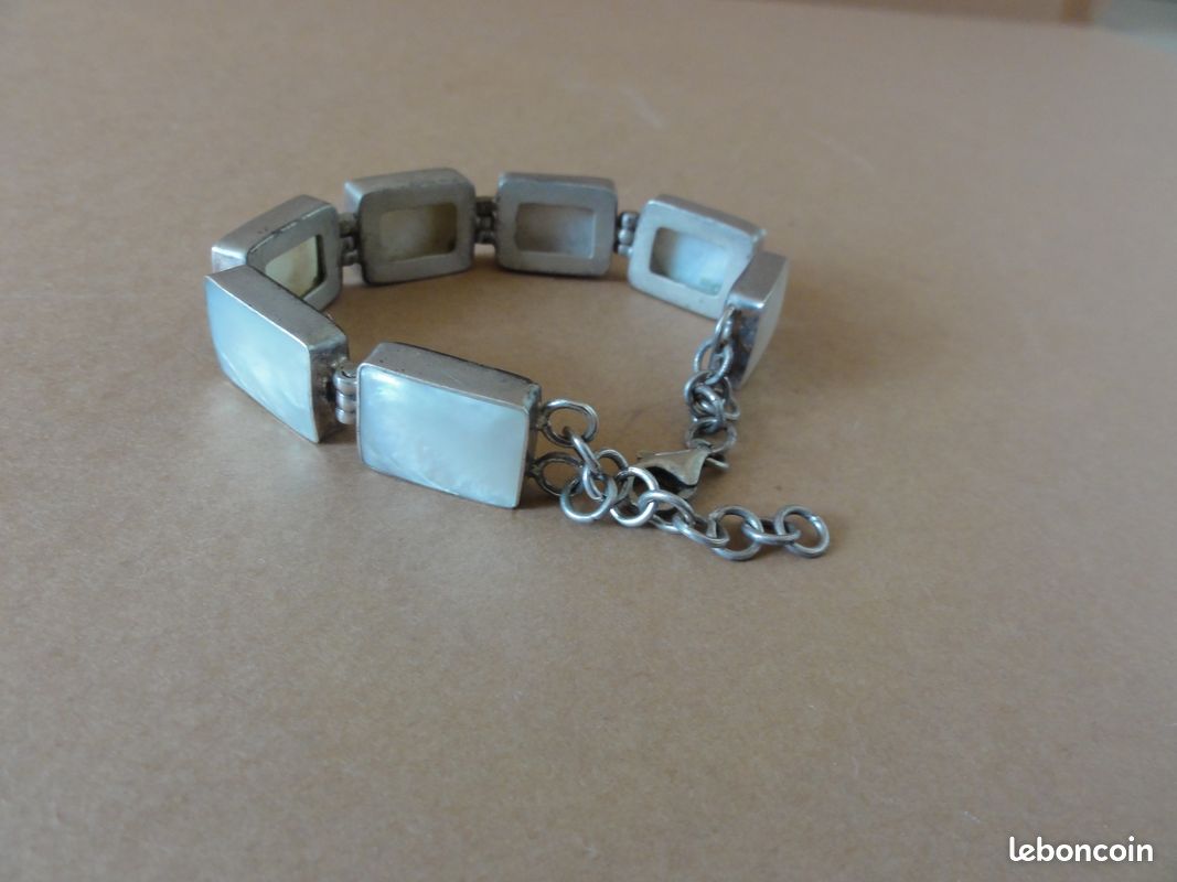 Bracelet En Argent Massif - Bijou Vintage élégant - Occasion (argent Testé) - Modèle Sobre Ou Ouvragé