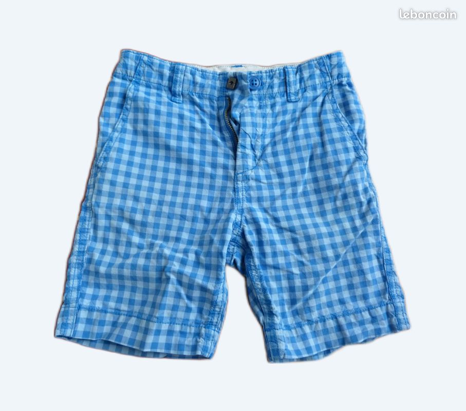 Bermuda garçon à carreaux bleu 6 ans Gap (image 1)