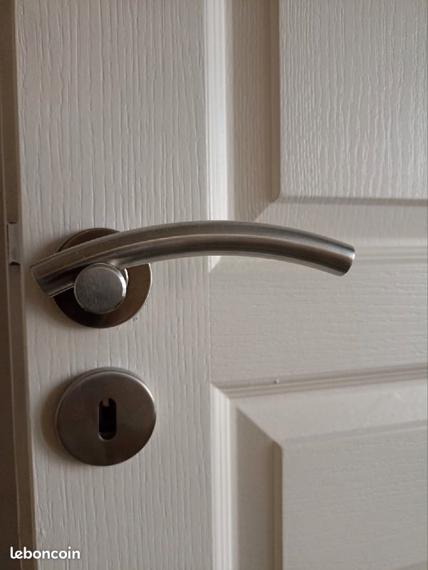 Poignée de porte inox brossé plein (image 1)