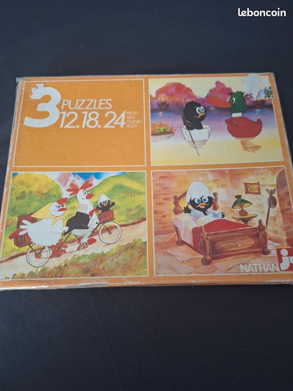 Boîte de 3 puzzle Caliméro Nathan (image 1)