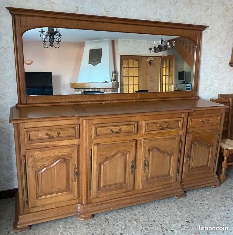 Buffet en chêne massif - miroir (image 1)