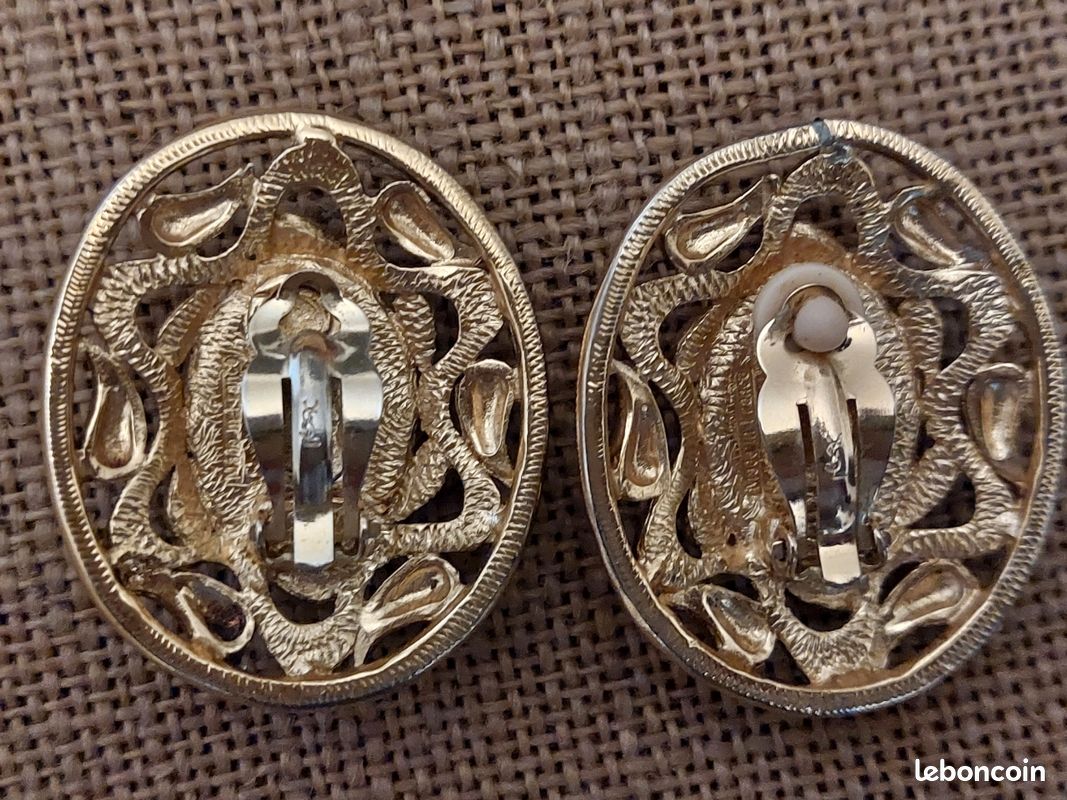 Boucles D'oreilles Clips Vintage Yves Saint Laurent - N°2, Plaqué Or - Made In France