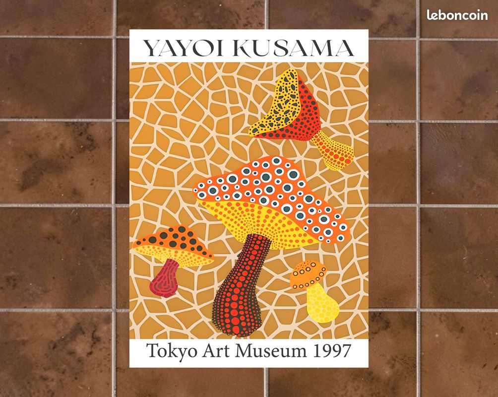 Affiche tokyo art museum muschroom yayoi kusama format A3 (image 1)