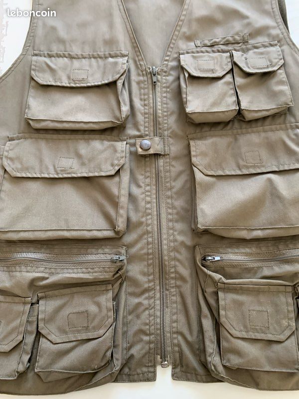 Gilet De Pêche Tactique South2 West8 – Taille L – Camo – Vintage Japon – État Proche Neuf