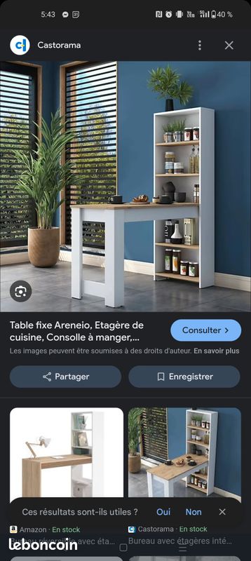 Table/Bureau à étagère (image 4)