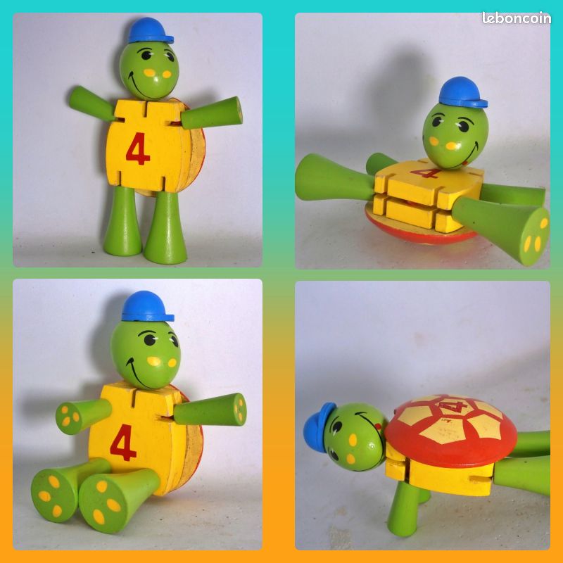 Figurine tortue en bois articulée (image 2)