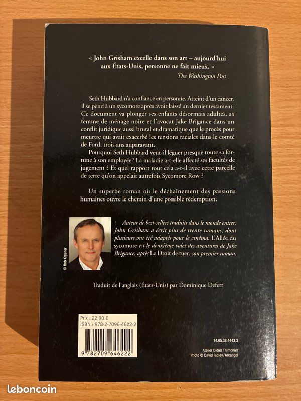 Livre / Roman L’allée du sycomore par John Grisham (image 2)