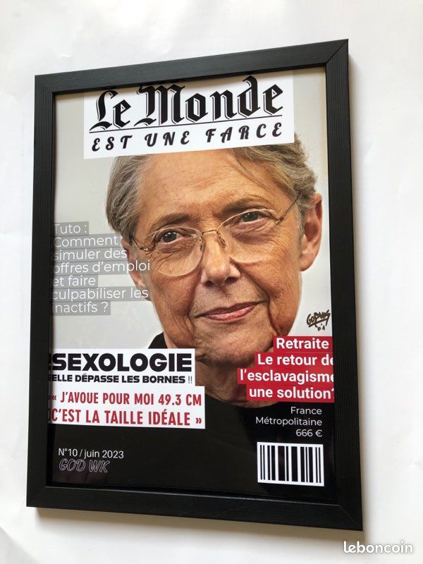 Tableau le monde est une farce A4 art humour magazine (image 2)
