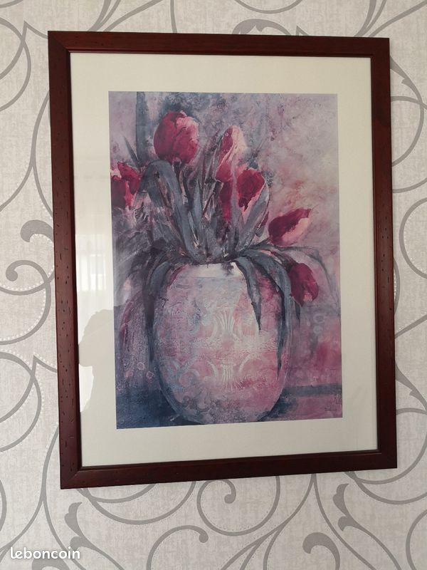 Cadre sous verre tulipes (image 1)