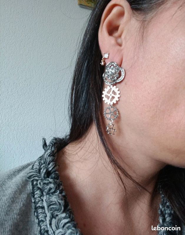 Boucles d'oreilles pendantes Steampunk (image 3)