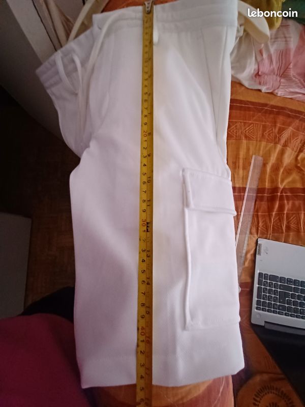 Bermuda chino en coton stretch, blanc, taille 36 (image 7)