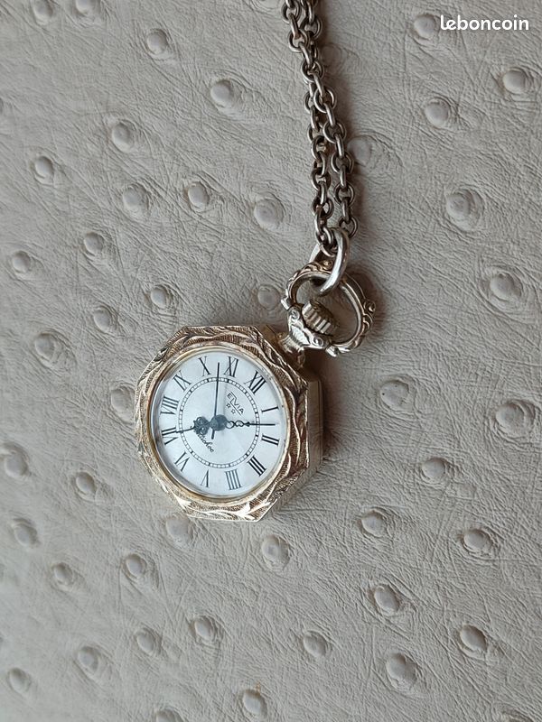 Montre Pendentif Art Déco Nadine Suisse Années 1920 - Mécanique, Émail & Argent - À Réviser
