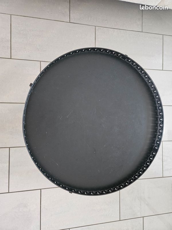 Table salon noire ronde (image 3)
