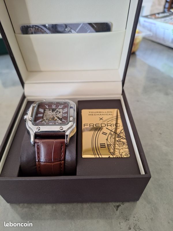 Montre Homme Automatique 49mm Acier & Cuir - Style Sport, Neuve Fonctionnelle