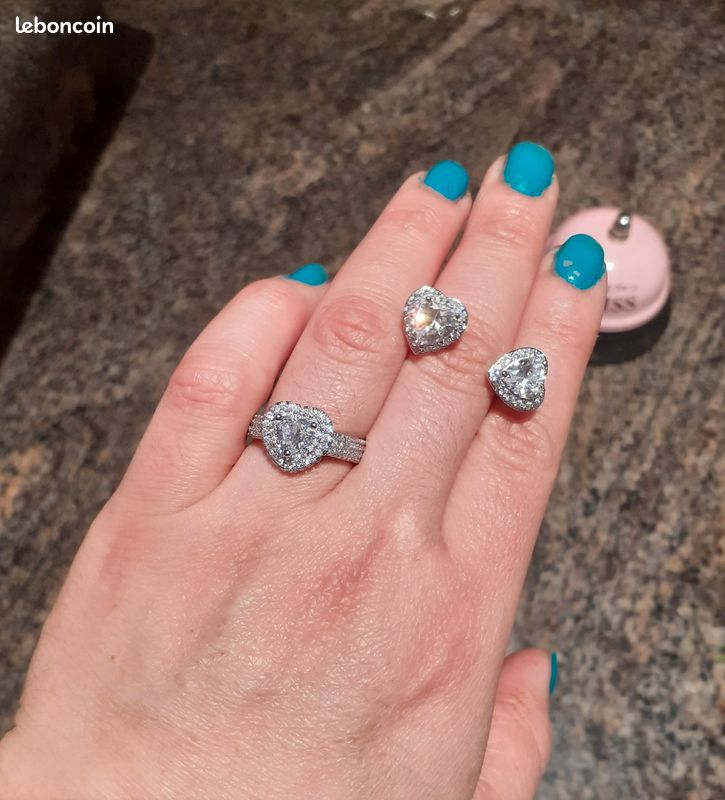 Bague et boucles d'oreilles neuve en argent taille 💍 54 (image 5)