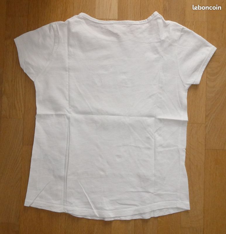 T-shirt Zara Fille 10 Ans – Ivoire – Imprimé Croissant – Manches Longues – État Parfait