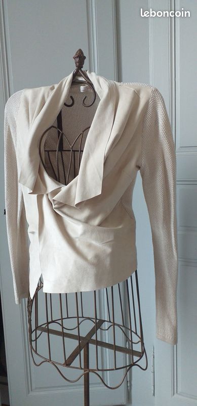 Veste asymétrique beige neuve (image 3)