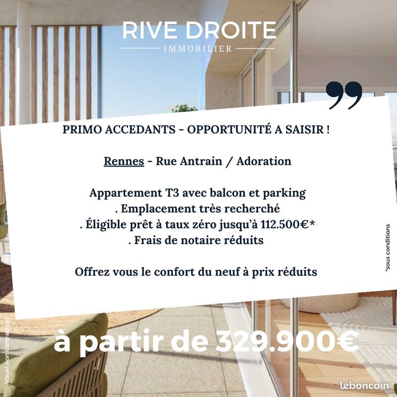 Appartement 3 pièces 58 m² · à Rennes · 58 m² · 329 900 €