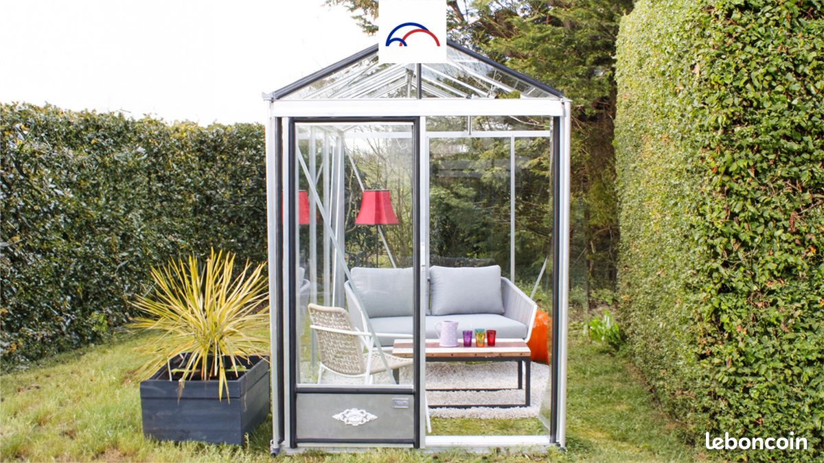 Serre en Verre Contemporaine 1,60x1,60 - Jardin d'hiver - Etat neuf (image 1)
