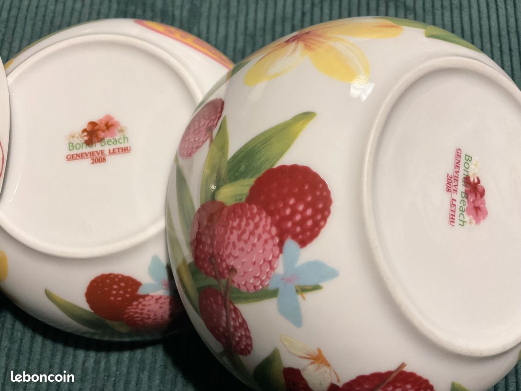 Set De 6 Grands Napperons Geneviève Lethu – Vintage Bondi Beach – Multicolore
