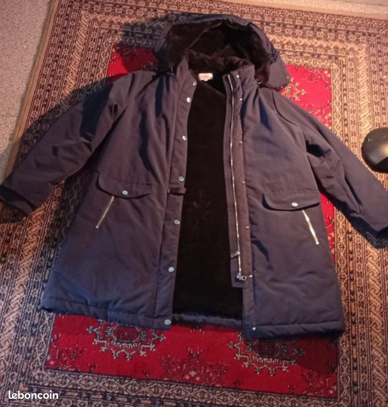Parka Femme Afibel Doublée Bleu Marine 44 Vêtements