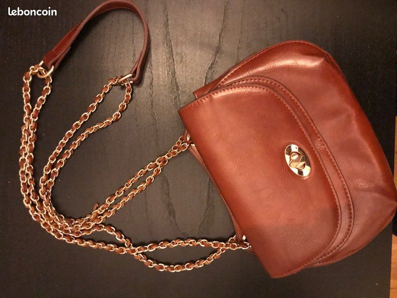 Pochette marron double poche (image 1)