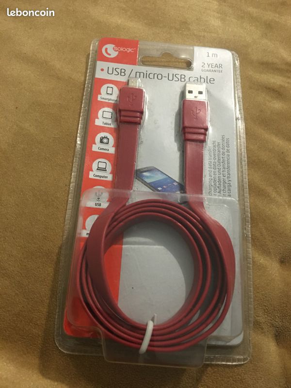 Chargeur USB /micro - USB CABLE , 1 mètre , neuf dans l,emballage d,origine (image 3)