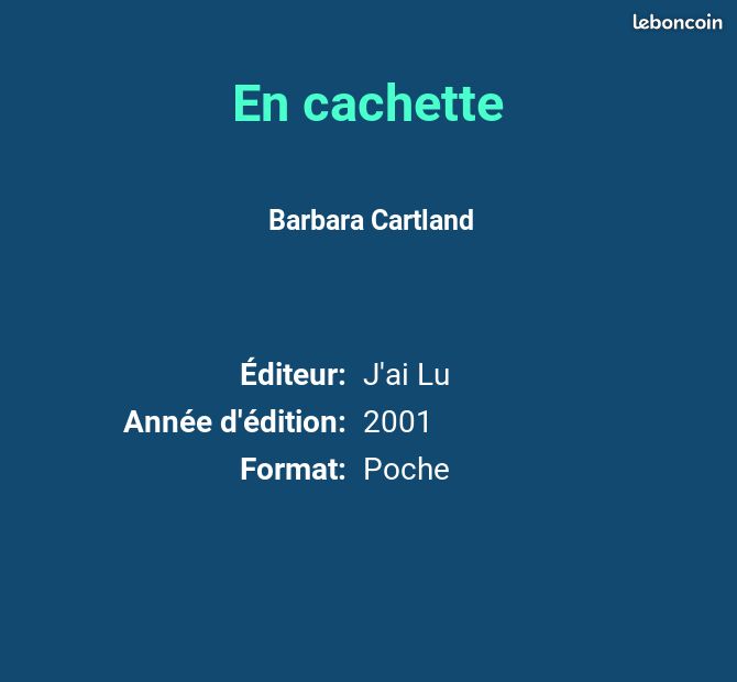 En cachette - Barbara Cartland (image 2)