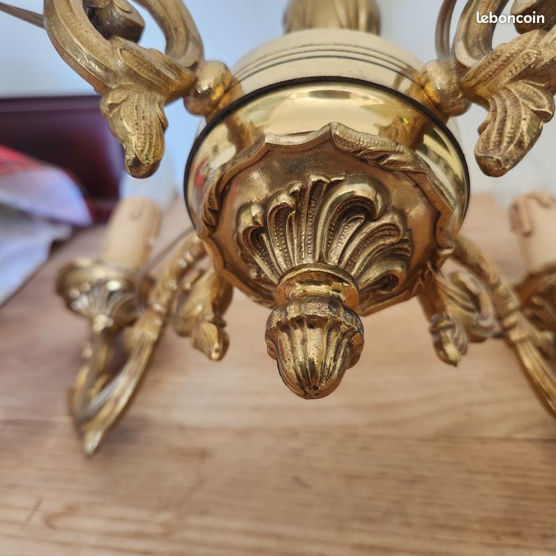 Lustre en bronze 4 branches (image 11)