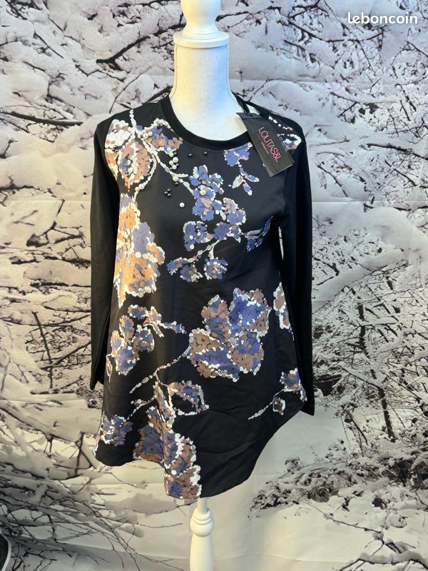 Blouse Tunique Femme Vegas Collection Paris - Taille 38 - Colorée - Polyester - Occasion TB