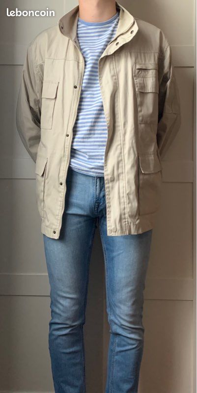 Veste Vintage beige Clair taille L Homme moderne (image 3)