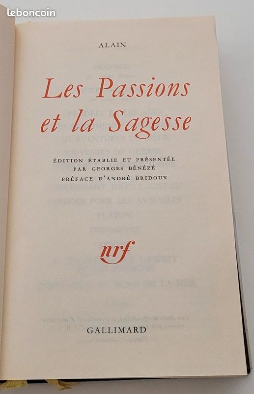 ALAIN Les Passions et la Sagesse (image 3)