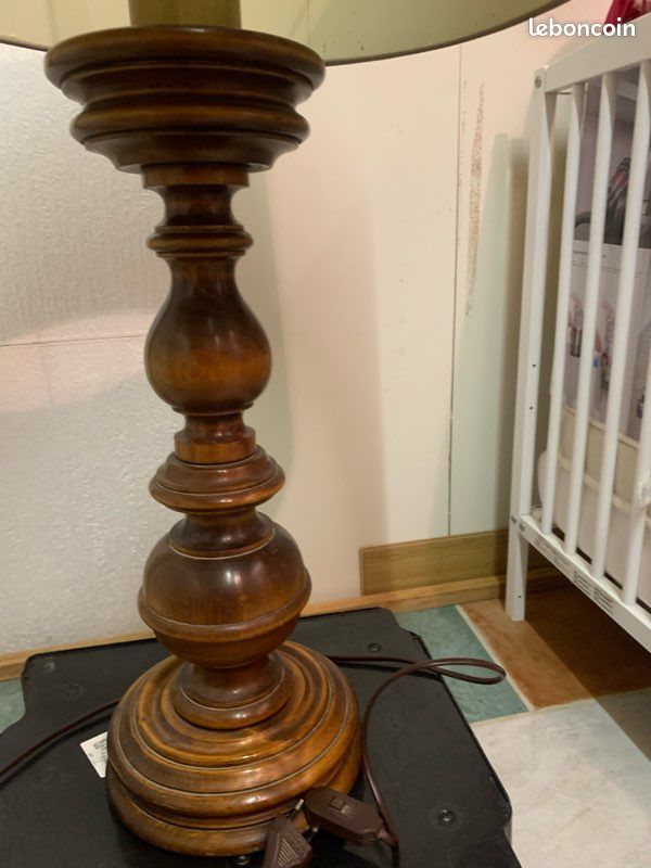 Lampe sur pied avec abat jour rustique 80 cm (image 4)
