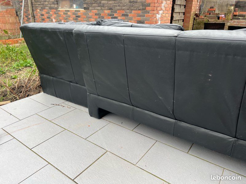 Fauteuil noir cuire (image 6)