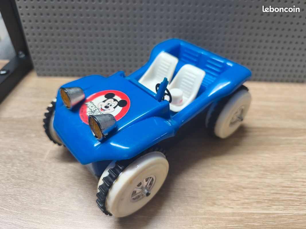 Buggy bleu électrique en plastique Mickey Mouse Club (1980) (image 1)