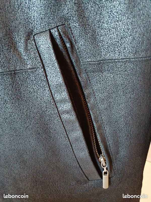 Veste manteau croute de cuir neuf taille xl (image 6)