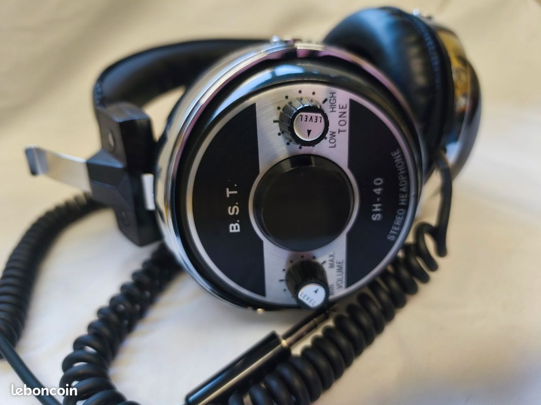 Casque Audio Vintage BST SH622 600 Ohms - Années 70 Avec Réglages Volume Et Tonalité