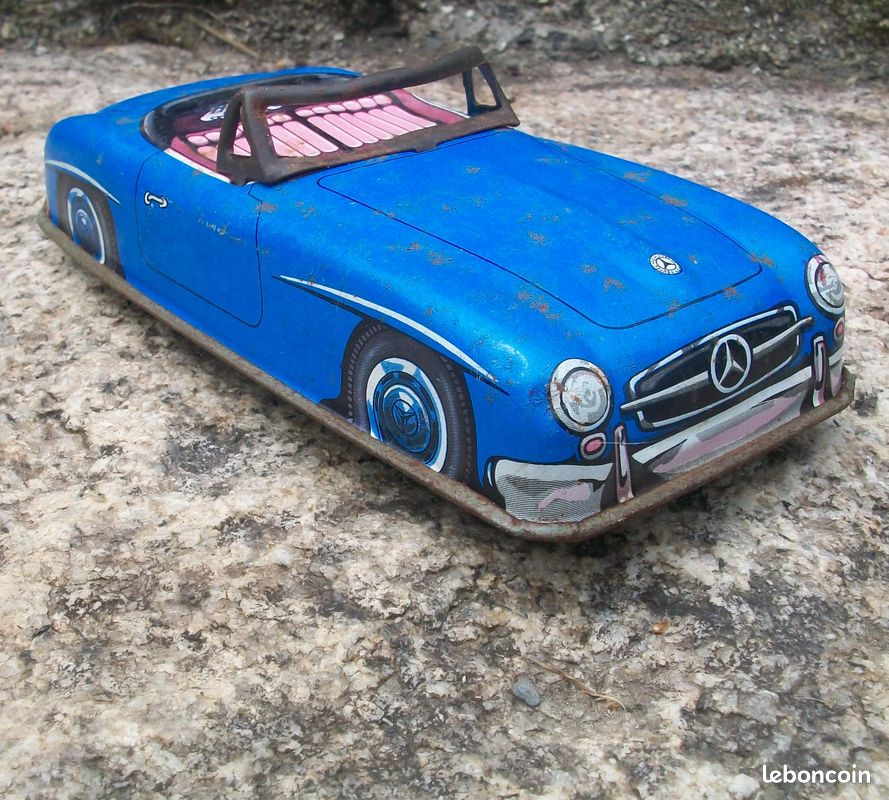 Jouet Ancien En Tôle – Voiture Cabriolet Mercury HUKI, Marque Paya