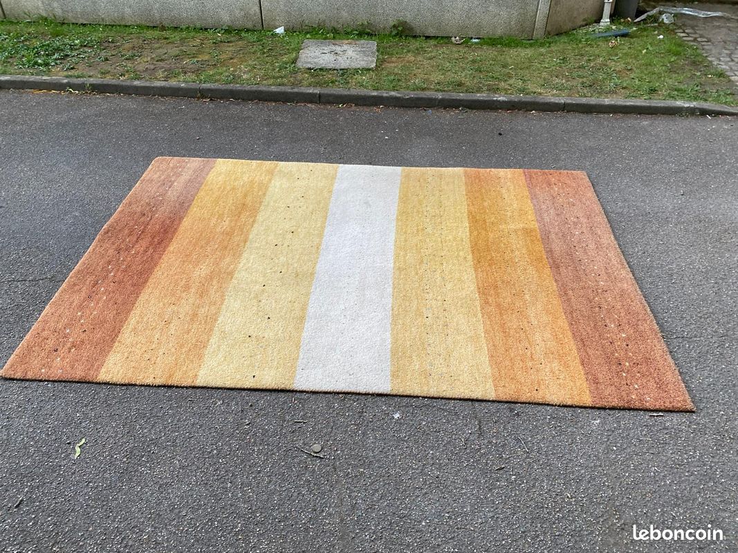 Tapis persan Gabbeh artisanal fait main en laine Inde 200x300cm (image 4)